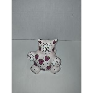 Bella Casa by Ganz 'MEOWBERRY' Pink Kitty Cat Piggy Bank Purple Strawberries